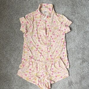 Eberjey Pink and Green Floral Gisele Pajama Set